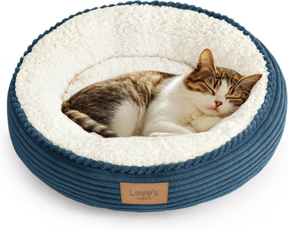 Love'S Cabin round Donut Cat and Dog Cushion Bed, 20In Bed for Cats or Small Dogs, Anti-Slip & Water-Resistant Bottom, Super Soft Durable Fabric Pet Beds, Washable Luxury Cat & Dog Bed Gray46