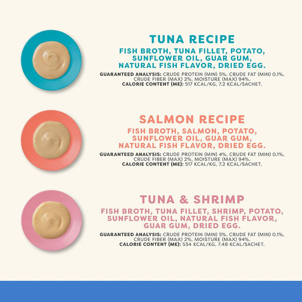 Applaws Fish Puree Lickable Cat Treats 24-Pack 0.5 Oz Sachets | 100% Natural, High Quality Protein, Limited Ingredient, Grain Free, Creamy Squeeze up Treats2