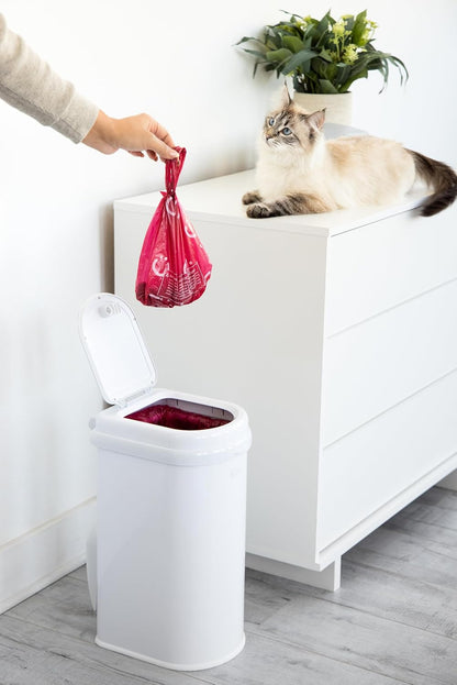 Ubbi Pet Waste Pail, White | Odor-Locking Cat Litter Disposal System, Stainless Steel Pet Waste Can with Safety Lock & Scoop, No Special Bags Required11