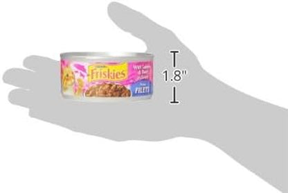 Purina Friskies Prime Filets with Salmon and Beef in Sauce High Protein Wet Cat Food - (Pack of 24) 5.5 Oz. Cans3