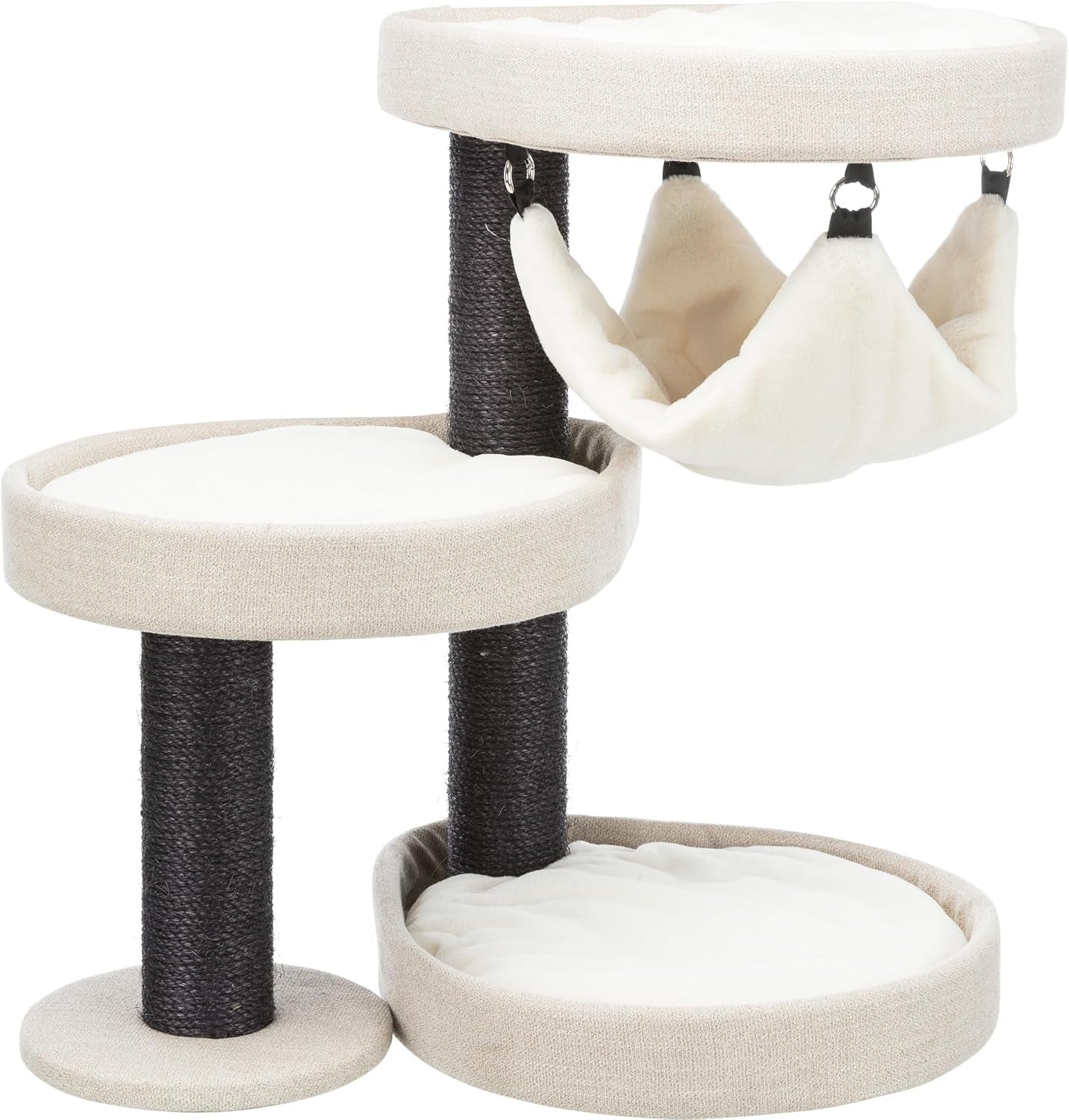 trixie-fonda-cat-scratching-post-39-inch-cat-scratcher-with-soft-fabric-covering-base-and-durable-sisal-rope-for-large-cats-with-condo-base-and-platform-in-gray
