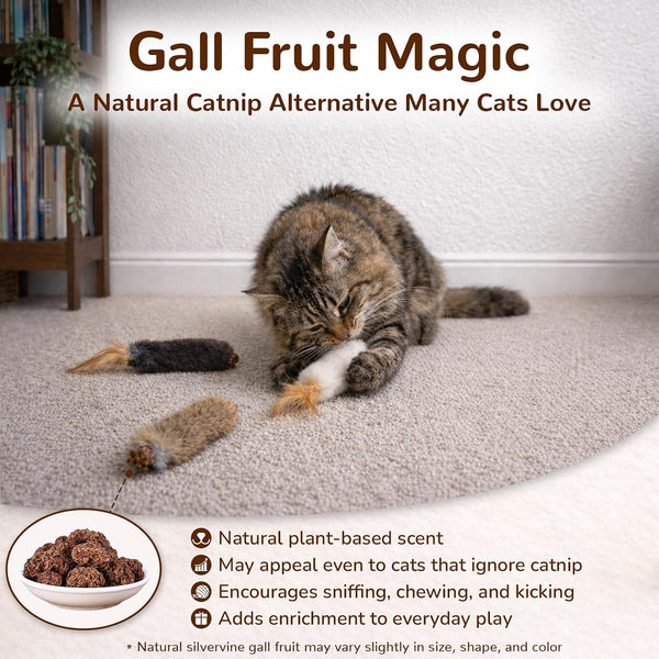 Agape Long Rabbit Fur Cat Toys, 3-Pack with Catnip & Silvervine | 3-Pack Soft Furry Cat Toys for Indoor Cats and Kittens, Great for Biting, Chasing, Bunny Kicking and Self Play5