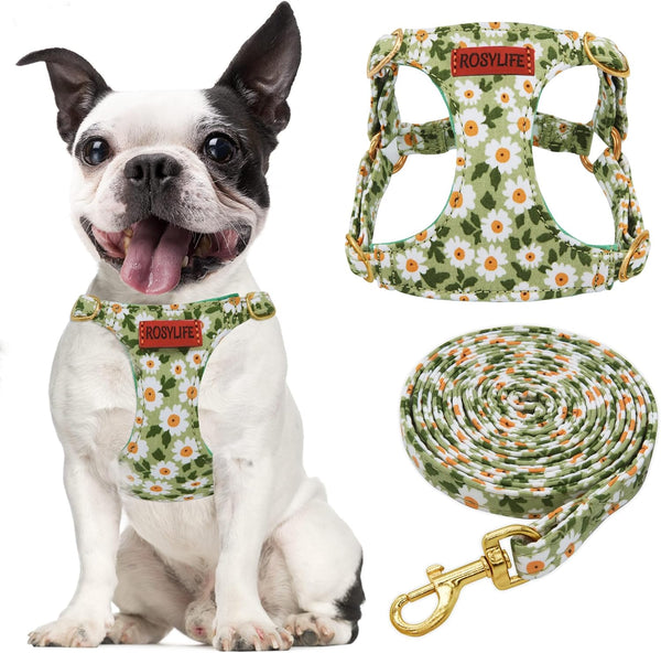 No Pull Dog Harness & Leash Set, Adjustable Xx-Small, Pink Daisy, Fashionable, Cute, Stylish, Escape Proof, Includes Leash15