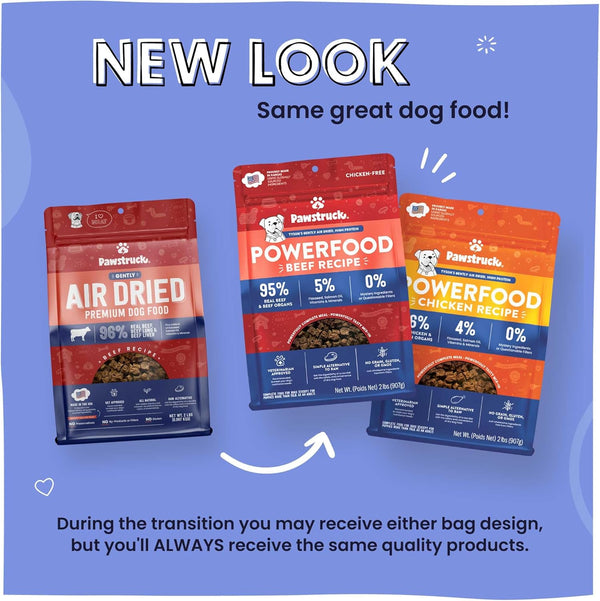 Pawstruck Air Dried Dog Food with Real Beef, Grain-Free, Made in USA, Non-Gmo & Vet Recommended, High Protein Limited Ingredient Full-Feed for All Breeds & Ages, 2Lb Bag2