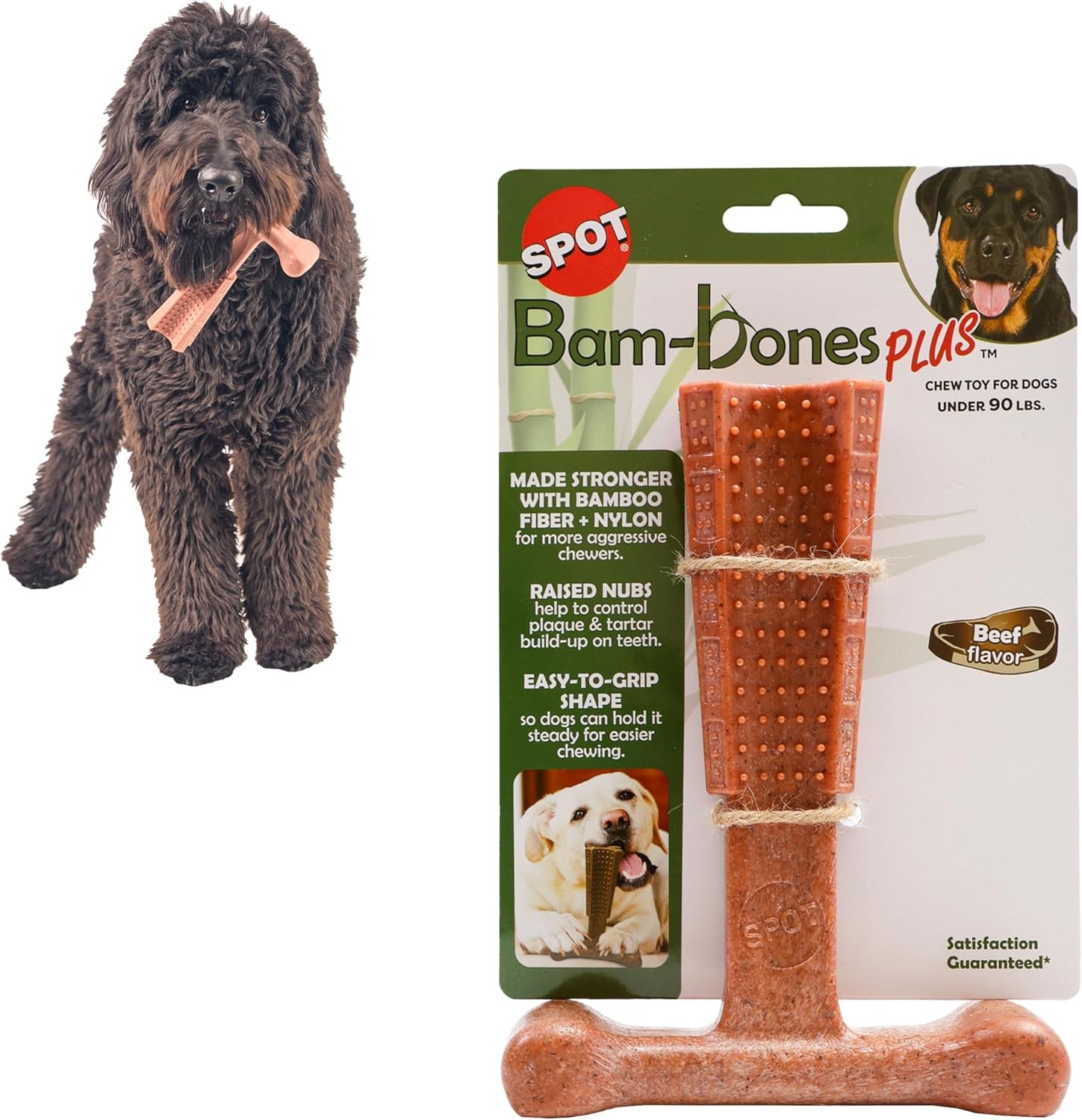 spot-bam-bones-plus-t-bone-bamboo-fiber-nylon-dog-chew-toy-for-moderate-to-aggressive-chewers-durable-long-lasting-non-splintering-beef-flavor-toy-for-adult-dogs-puppies-under-60-lbs-6-in