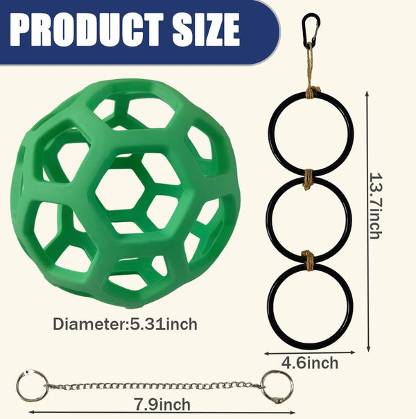 Snake Enrichment Toys Ball,Jungle Gym Ball and Enrichment Rings for Small Ball Python Corn Snakes,Reptiles Climbing Toy,Snake Exploring&Climbing Accessories2