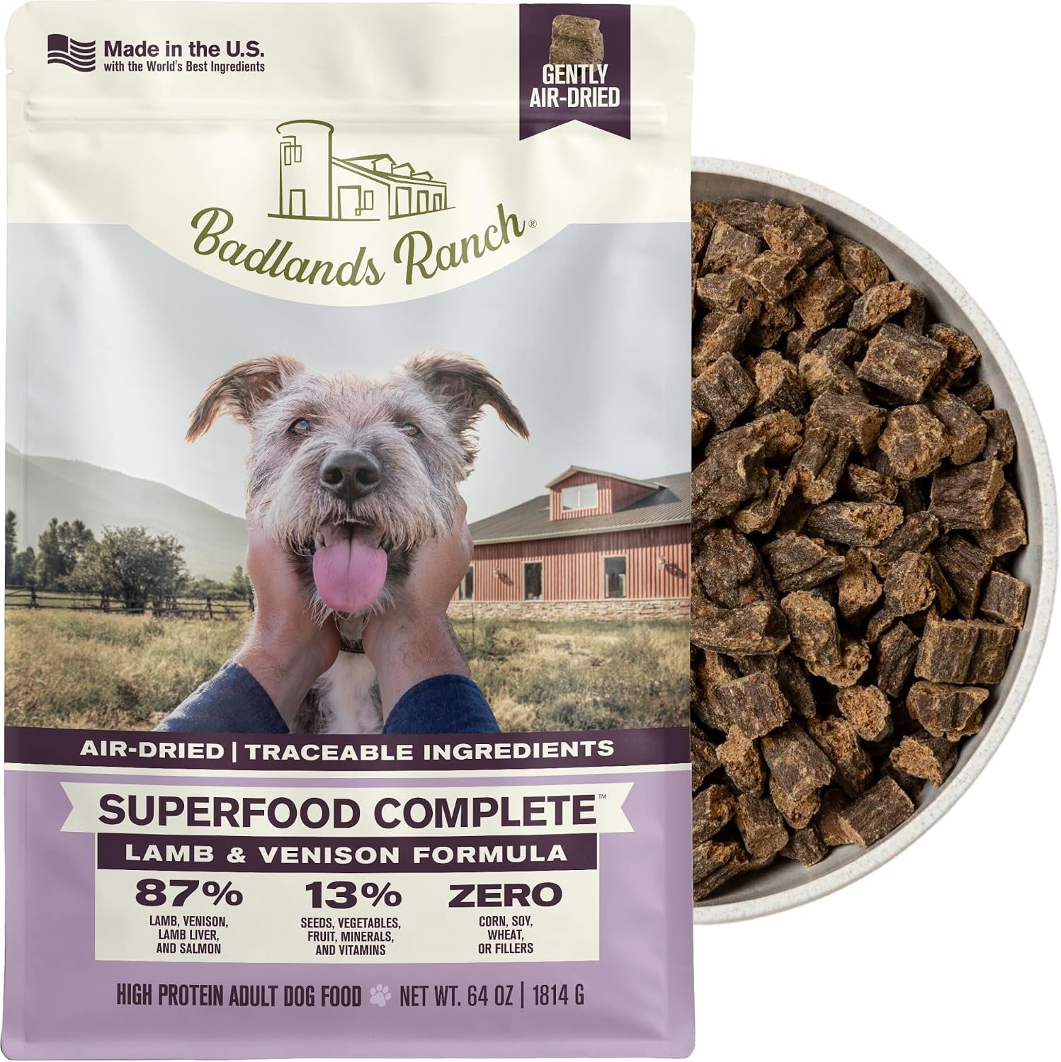 badlands-ranch-by-katherine-heigl-superfood-complete-air-dried-beef-dog-food-high-protein-with-superfoods-for-daily-wellness-consistent-nutrition-24-oz