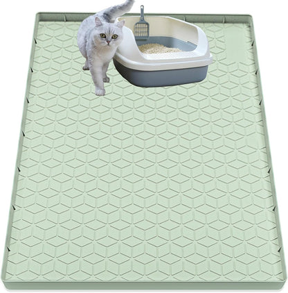 Cat Litter Mat for Litter Box, Silicone Large Cat Litter Trapping Mat - 40X28 In, Waterproof & Non-Slip, Durable & Easy Clean, Light Gray14