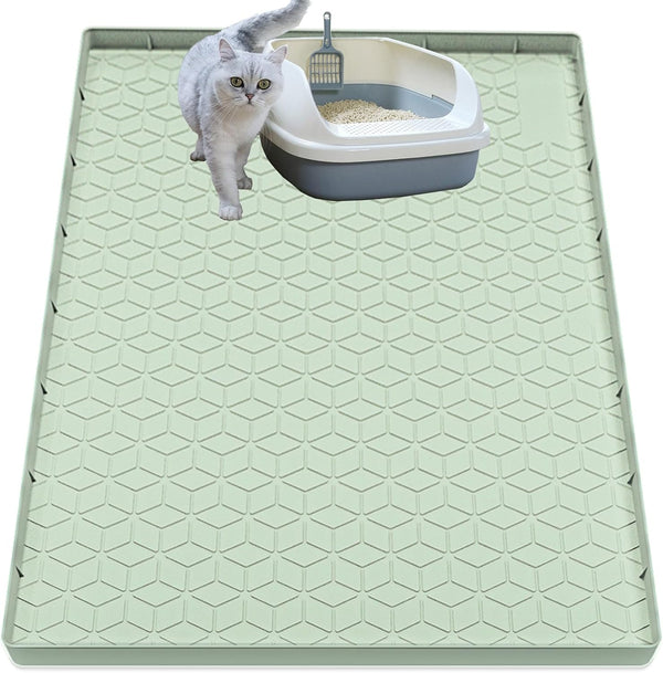 Cat Litter Mat for Litter Box, Silicone Large Cat Litter Trapping Mat - 40X28 In, Waterproof & Non-Slip, Durable & Easy Clean, Light Gray14