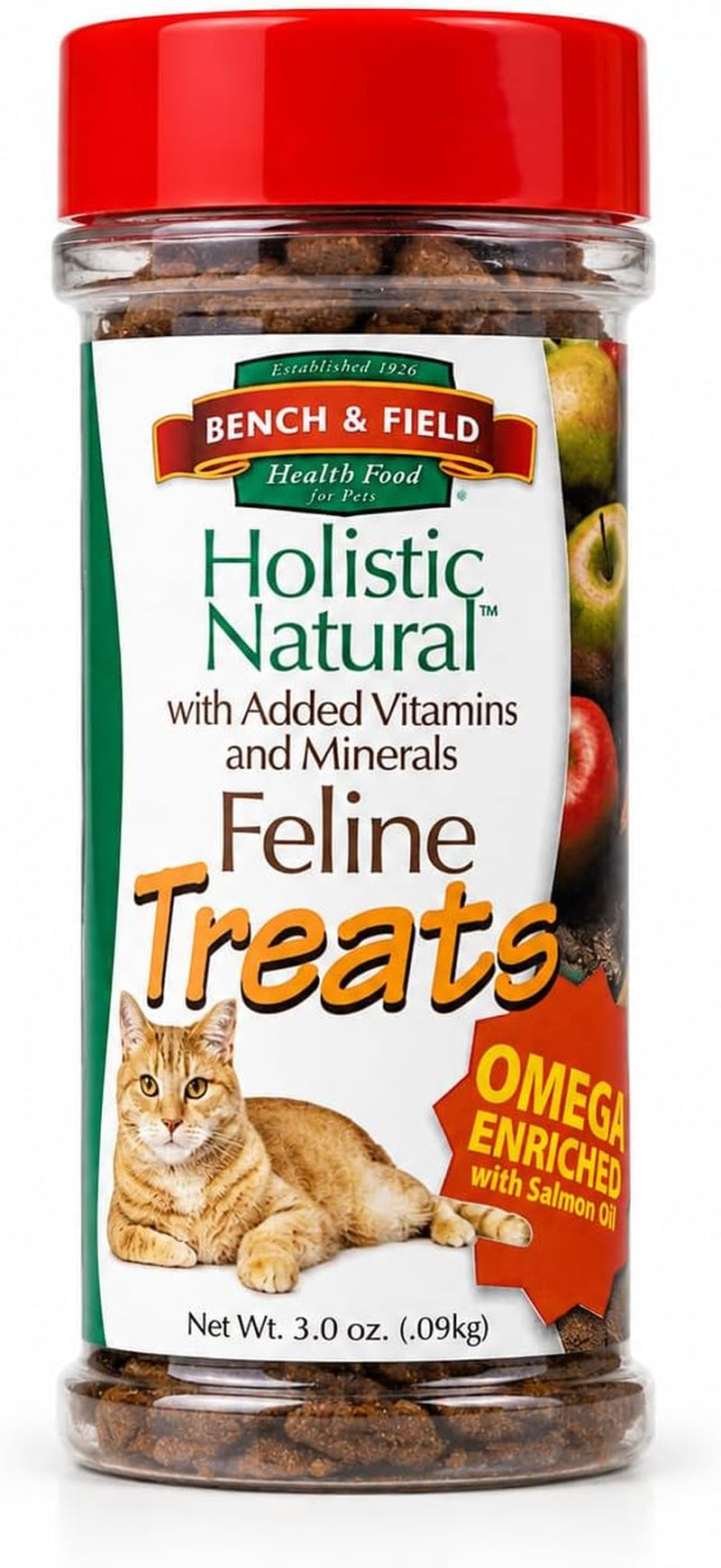 bench-field-holistic-natural-healthy-kitty-cat-treats-crunchy-fish-shaped-bites-delicious-seafood-flavored-snack-3-ounce-pack-of-3-bottles