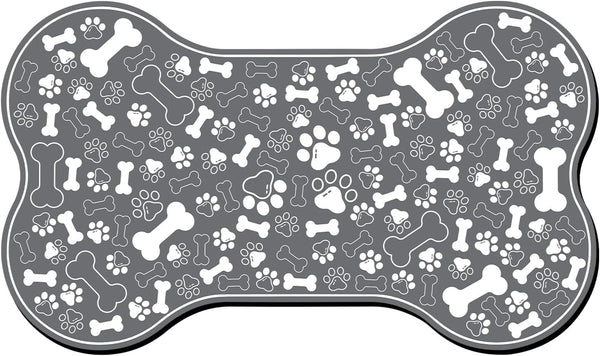Dog & Cat Food Mat Bone Shaped Pet Feeding Mat Quick Absorb Water Bowl Placemat with Rubber Backing Indoor Floor Stain Resistant Pet Accessory Supplies (Light Pink Small, 12X18 Inches)17