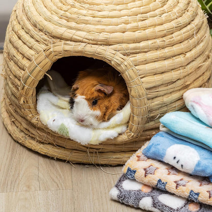 CUSOZWO Guinea Pig Bedding Mat 6 Pack, Soft Fleece Small Pet Blankets | Washable Small Animal Cage Liners Sleep Mat Accessories for Rat, Rabbit, Hamster, Hedgehog (13.7X13.7In)5