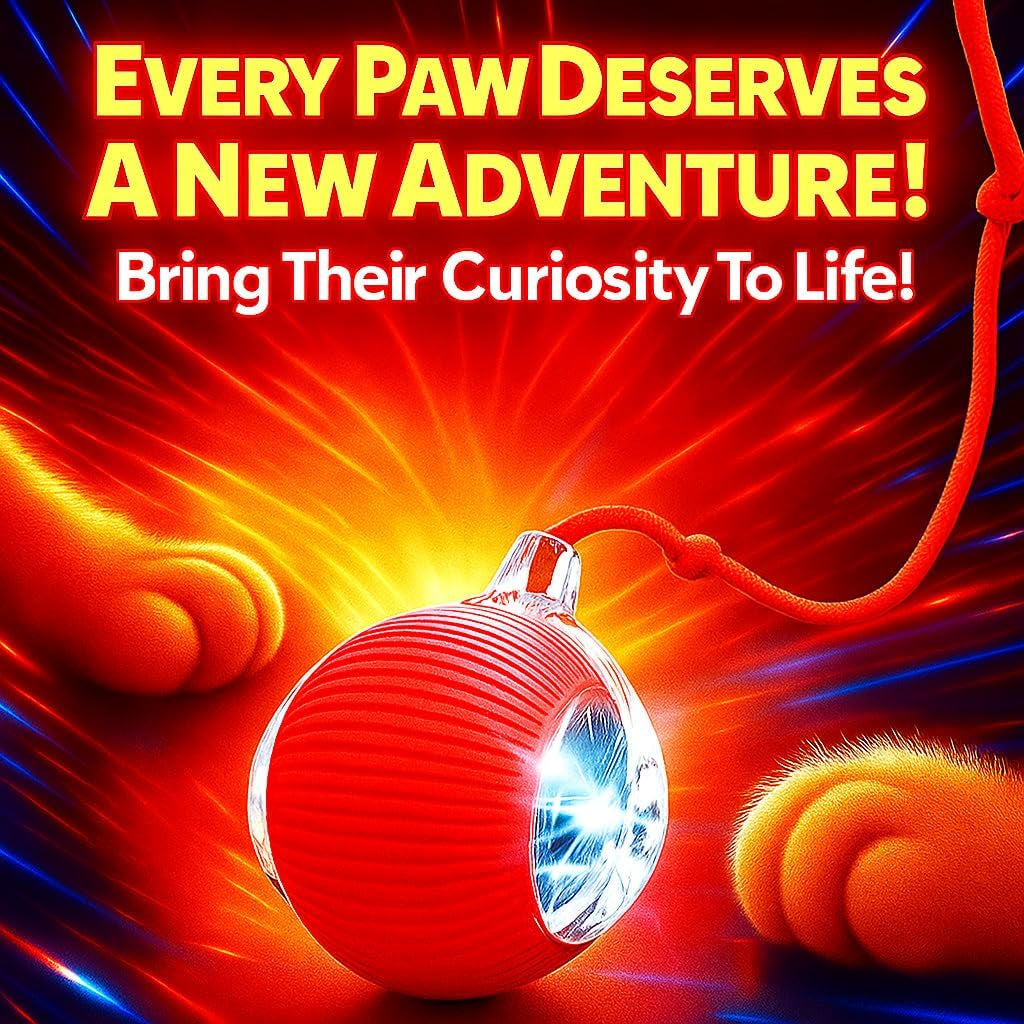 purrmitive-2026-durable-interactive-cat-toys-for-indoor-cats-dog-toys-ball-rolling-pet-ball-smart-automatic-cat-chase-balls-toy-interactive-dog-toys-speedy-tail-kitten-cat-toys-interactive-red