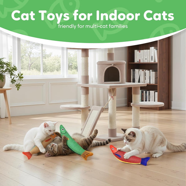 Catnip Toys Saury Fish, Cat & Kitten Chew Kicker Interactive Crinkle Toys for Bored Indoor Adult Cats & Kitten, Cat Gifts Teething Toys Soft and Durable for All Breeds6