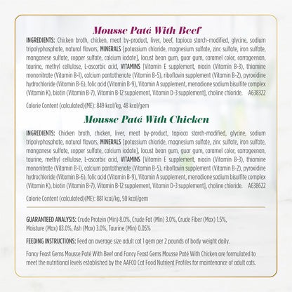 Fancy Feast Gems Pate Cat Food Mousse and a Halo of Savory Gravy Wet Cat Food Variety Pack - (Pack of 12) 4 Oz. Boxes6