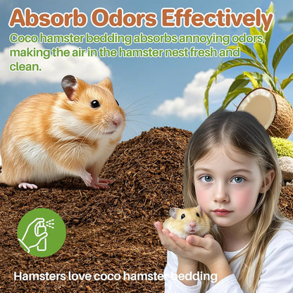 Sukh Coco Coir Hamster Bedding - Coconut Fiber Substrate for Burrowing Pets | Small Animal Litter with Odor Control for Syrian Dwarf Hamsters, Gerbils, Degus, Reptiles and Cage Habitat Enrichment4
