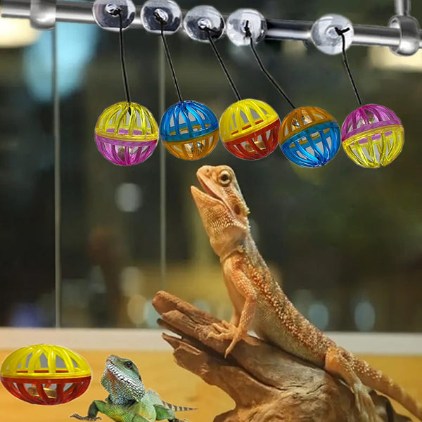 6 Pack Bearded Dragon Toys Accessories,Bearded Dragon Toy Balls Bell,Fit for Lizard Small Reptile Habitat Terrarium Tank3