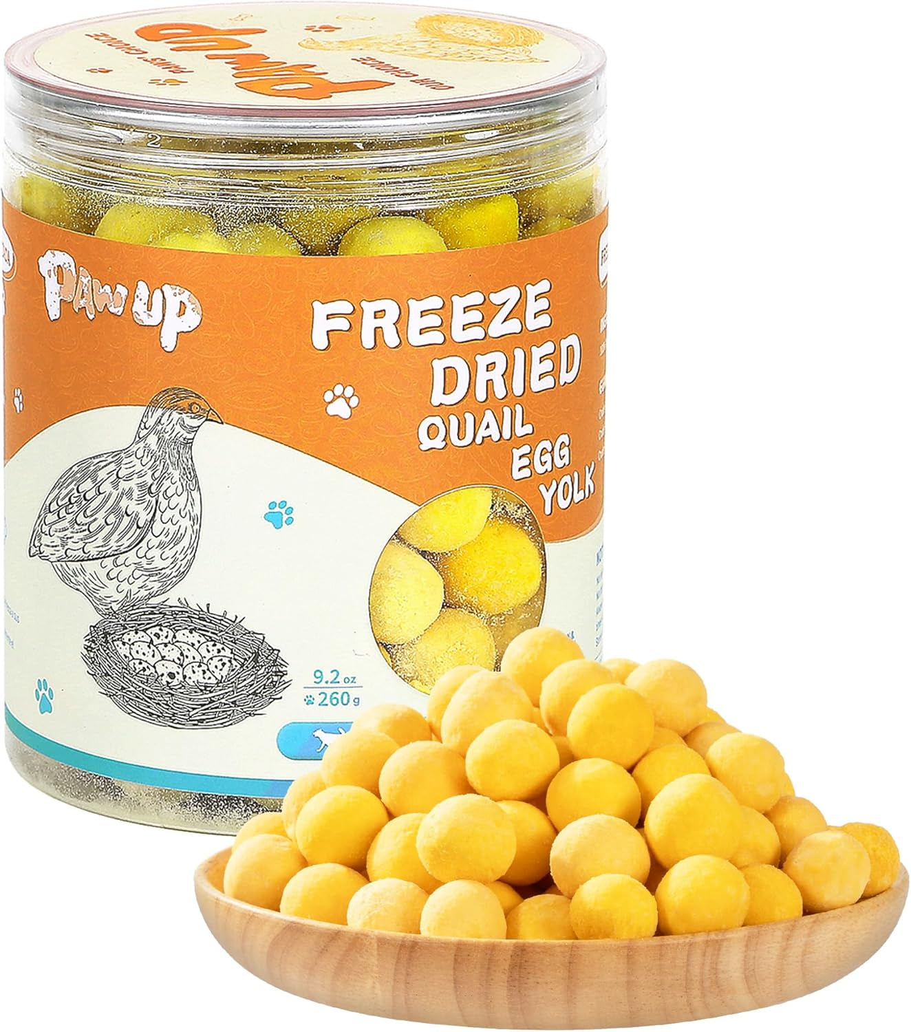 pawup-freeze-dried-quail-egg-yolk-pet-treats-freeze-dried-pet-food-for-dogs-cats-pure-fresh-ingredient-4-2-oz-rawhide-free-gluten-grain-free