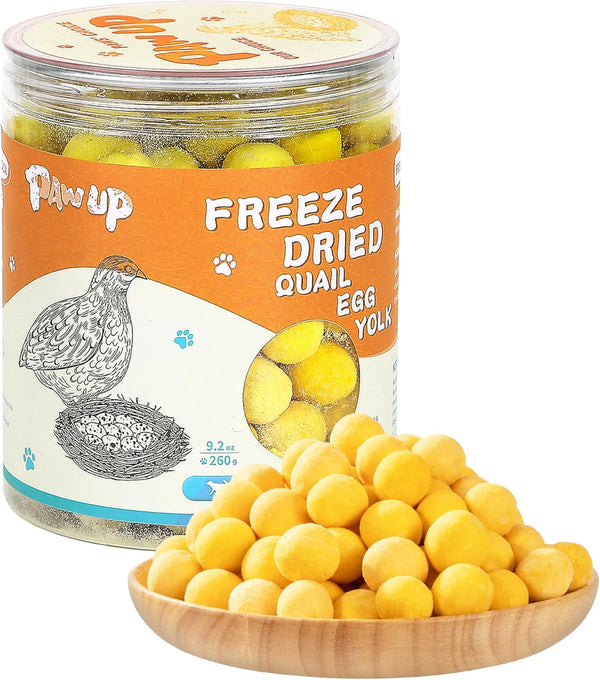 PAWUP Freeze Dried Quail Egg Yolk Pet Treats, Freeze-Dried Pet Food for Dogs, Cats, Pure Fresh Ingredient, 4.2 Oz, Rawhide Free, Gluten&Grain Free12