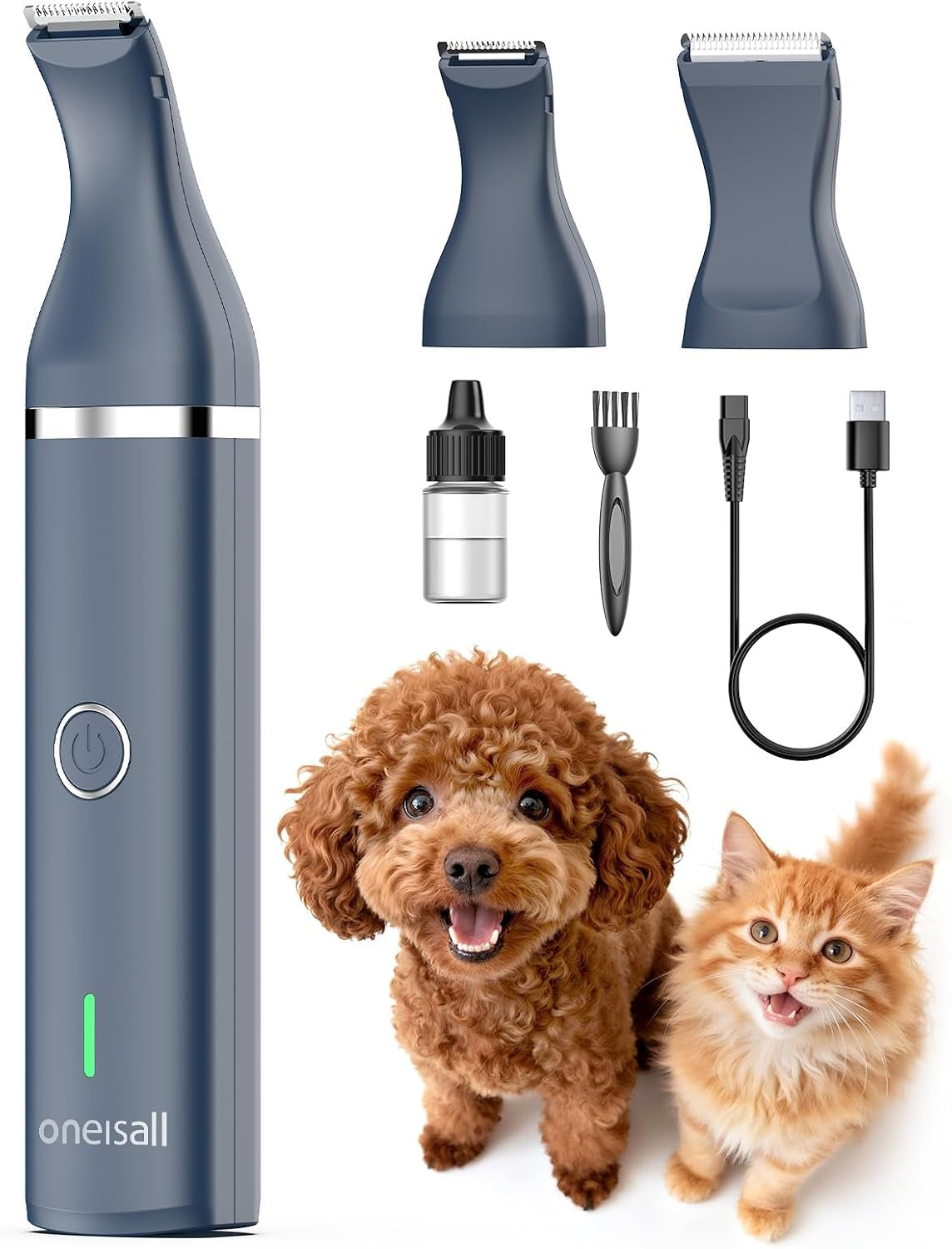 oneisall-dog-paw-trimmer-small-dog-clippers-with-double-blades-low-noise-gentle-skin-friendly-design-cordless-precision-pet-hair-trimmer-for-grooming-for-paws-eyes-ears-face-rump