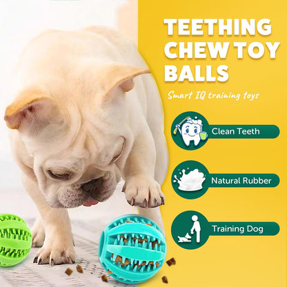 PUPTILY 2 Different Functions Interactive Ball for Dogs 2.5” Squeaky Dog Balls Toys and Puppy Teething Chew Toy Balls for Small Dogs for Clean Teeth and Training （5Pcs）4
