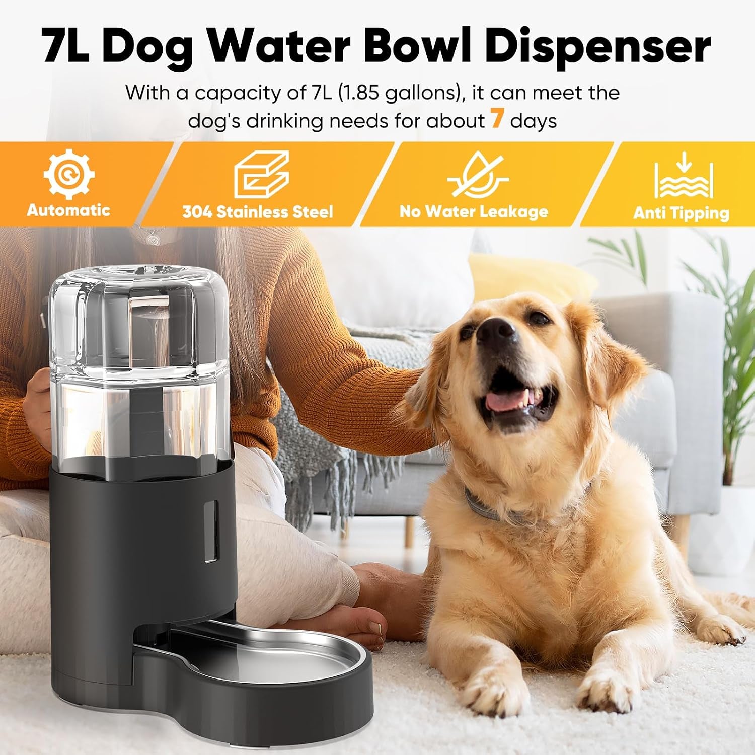 7l-automatic-dog-water-dispenser-bowl-gravity-pet-water-dispenser-with-stainless-steel-bowl-no-spilling-large-capacity-water-feeder-for-dogs-cats-7l-without-filter-black
