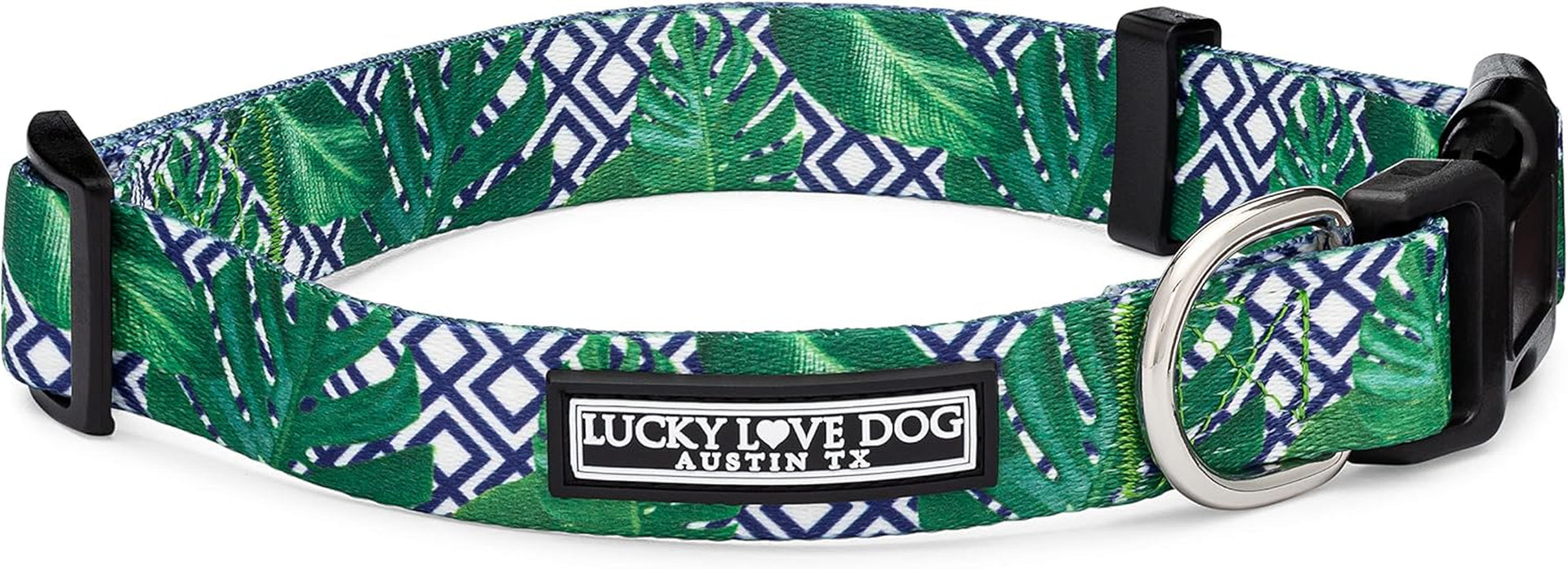 lucky-love-dog-easy-click-buckle-dog-collar-with-leash-set-combo-durable-comfortable-for-male-female-dogs-pet-collar-for-medium-dogs-secure-fit-blackbird-combo-medium