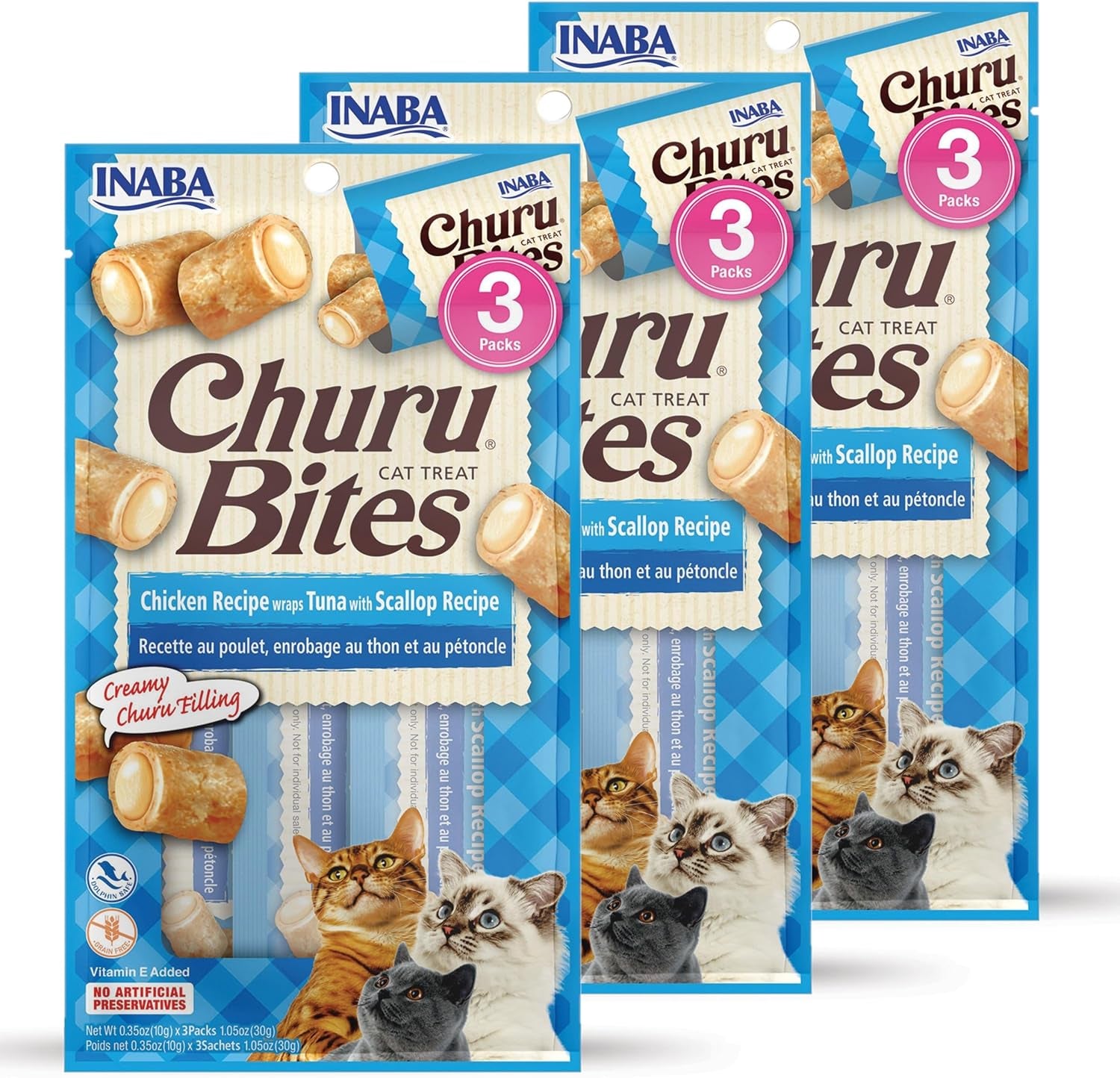 inaba-churu-bites-for-cats-soft-baked-chicken-churu-filled-cat-treats-with-green-tea-extract-0-35-ounces-each-tube-12-tubes-total-4-flavor-variety
