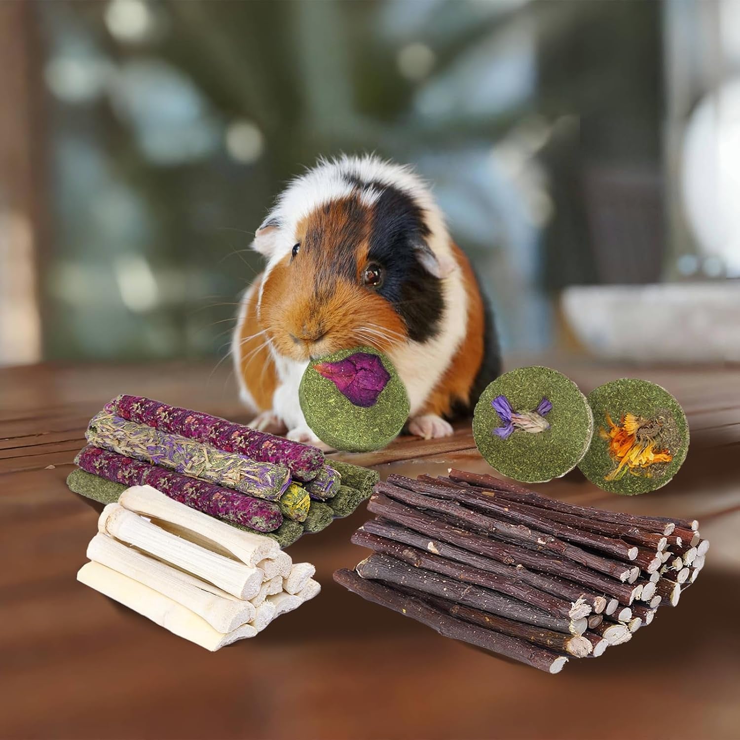 50-60-pcs-rabbit-chew-toys-guinea-pig-hamster-bunny-chew-toys-sweet-bamboo-apple-stick-timothy-stick-prevent-teeth-overgrowth-clean-teeth