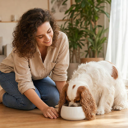 2 Pack 37 Oz Long Ear Dog Bowl, Ceramic Dog Water Bowls for Spaniel Cocker | Long Eared Dog Bowl No Spill Water and Food Pet Bowls for Spaniel Cocker Beagle Bassett Hound4