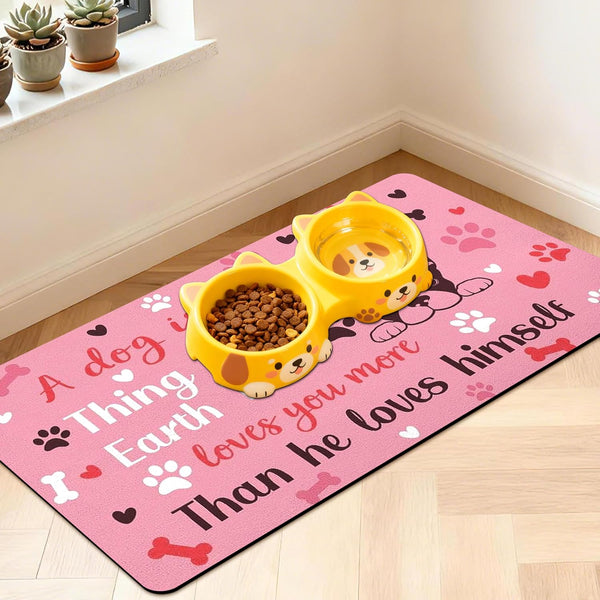Pet Feeding Mat for Floors Cat Food Mat Waterproof Dog Food Mat and Water Absorbent Quick Dry Non Slip Mat for Cat Bowls30
