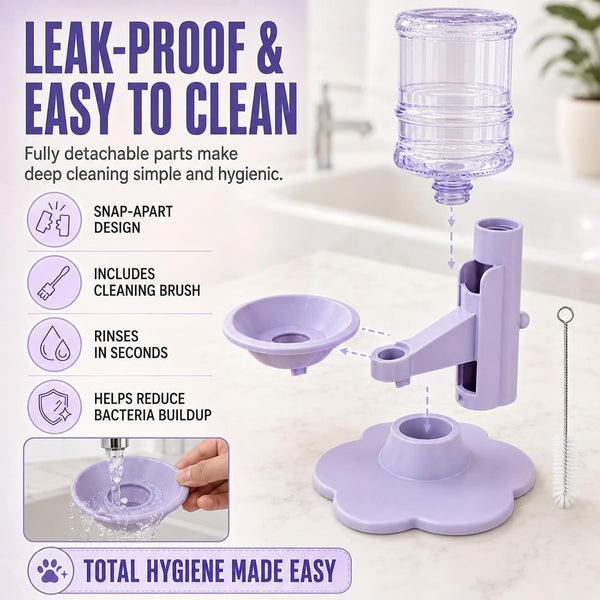 Gravity Cat Water Dispenser Stand - Spill-Proof, Gravity Self Refilling Cat & Dog Water Bowl, Anti-Tip Cat Water Bowl with Suction Base Keeps Water Clean and Fresh for Messy Pets，Blue5