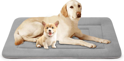 Dog Bed Soft Dog Crate Bed Pad Mat, 42 in Non Slip Bottom Washable Beds for Large Dogs, Pet Bed Mattress Kennel Pad, Dark Blue Gray16