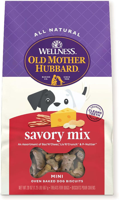 Wellness Old Mother Hubbard Classic Savory Mix Dog Biscuits, Natural Training Treats, 3 Flavors, Mini Size, 20 Oz Bag1