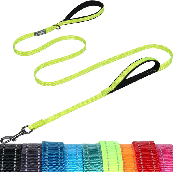 VIVAGLORY Double Handle Dog Leash Twingrip, 6Ft X 1In, Navy | Dog Leash for Collar with Traffic Handle & 2 Loop for Walking & Training, Traffic Control Reflective Heavy Duty Puppy Pet19