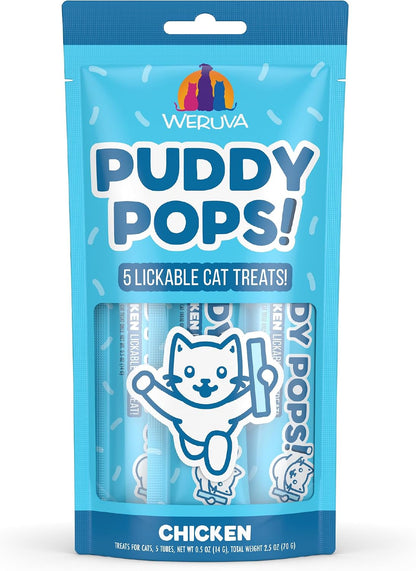 Weruva Puddy Pops, Chicken and Pumpkin Lickable Cat Treats, 0.5Oz Tube, Pack of 515