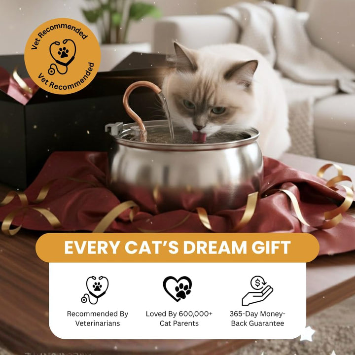 The Kittyspout Stainless Steel Wireless Cat Water Fountain, 4L/108Oz+2
