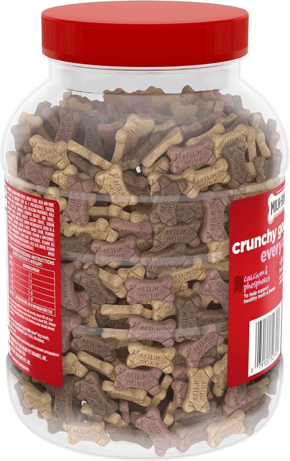 milk-bone-flavor-snacks-mini-s-dog-biscuits-flavored-crunchy-dog-treats-36-oz-canister-5-calories-per-treat-15-protein-3-flavors-per-canister-beef-chicken-bacon-naturally-artificially-flavored
