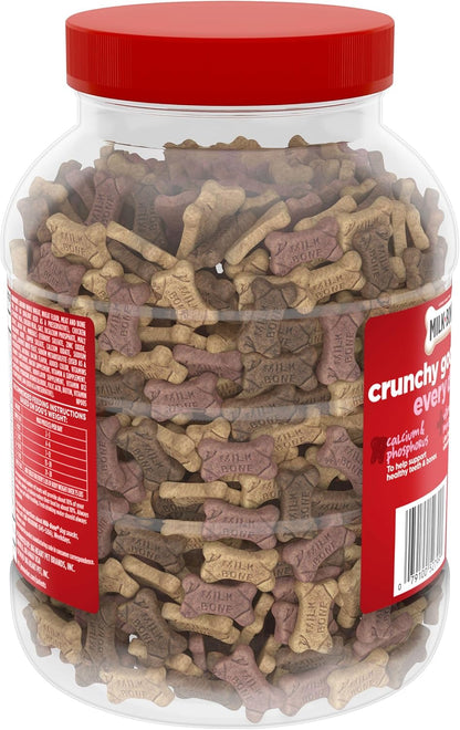 Milk-Bone Flavor Snacks Mini’S Dog Biscuits, Flavored Crunchy Dog Treats, 36 Oz. Canister | 5 Calories per Treat, 15% Protein, 3 Flavors per Canister (Beef, Chicken & Bacon, Naturally & Artificially Flavored)8