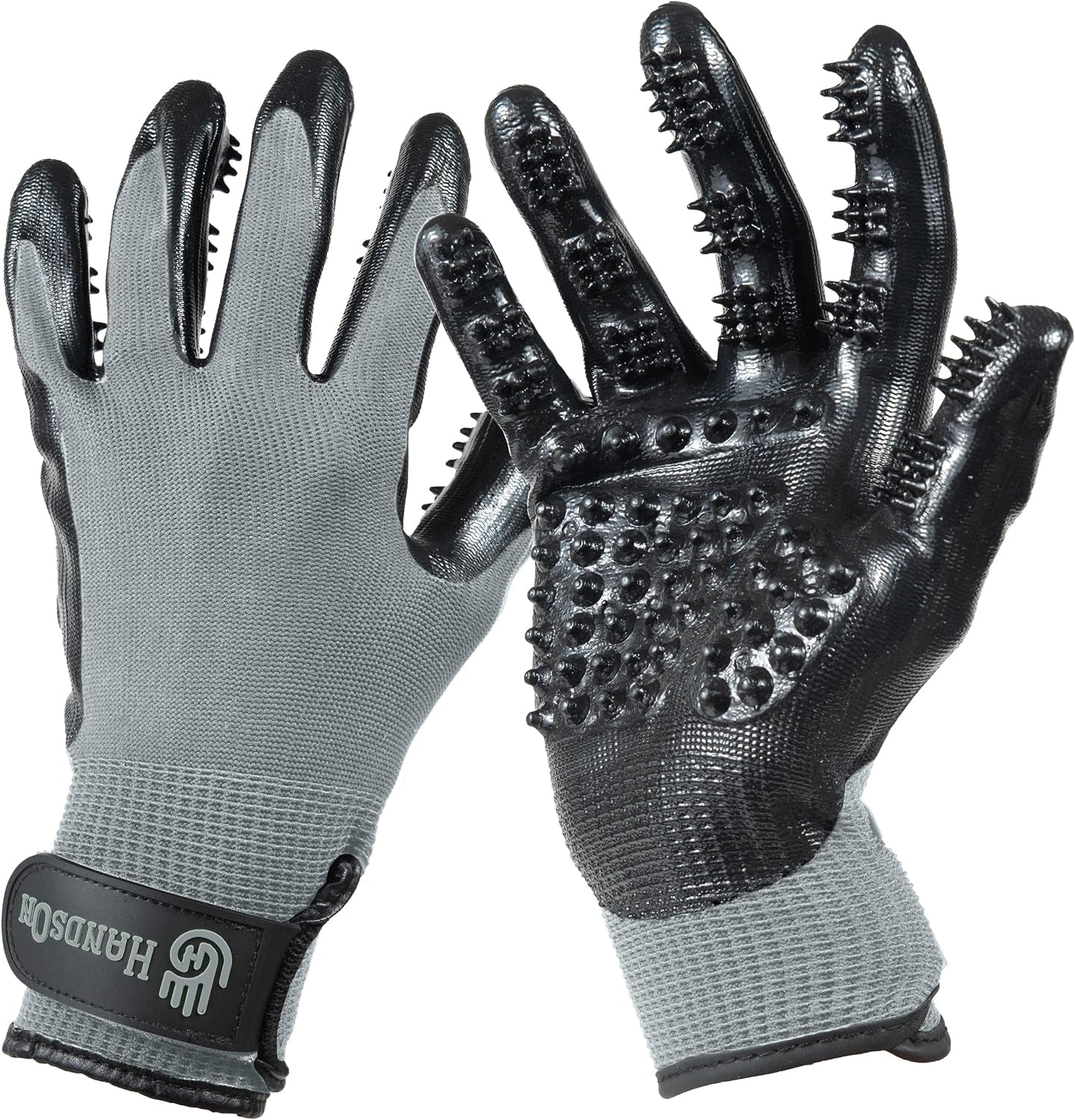 h-handson-pet-grooming-gloves-patented-1-ranked-award-winning-shedding-bathing-hair-remover-gloves-gentle-brush-for-cats-dogs-and-horses-black-medium