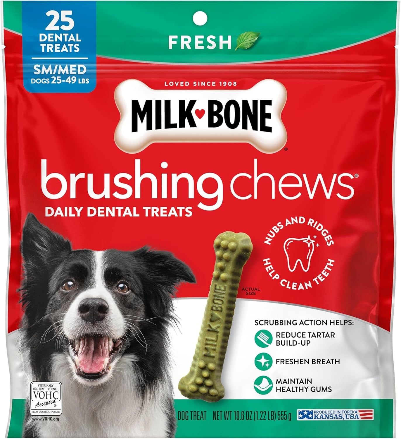 milk-bone-brushing-chews-small-medium-fresh-flavor-25-dental-treats-19-6-oz-bag-daily-dental-dog-treats-for-dogs-25-49-lbs-fresh-mint-flavor