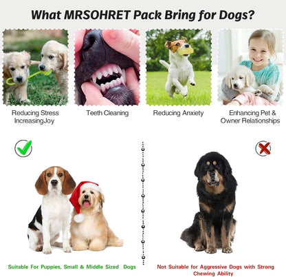 MRSOHRET 20Pcs Puppy Chew Toys for Teething, Dog Chew Toys with Rope Toy, Pet Dog Toothbrush, Treat Balls, Plush Toys and Squeaky Toys for Small Medium Dogs with Basket to Keep Them Busy3
