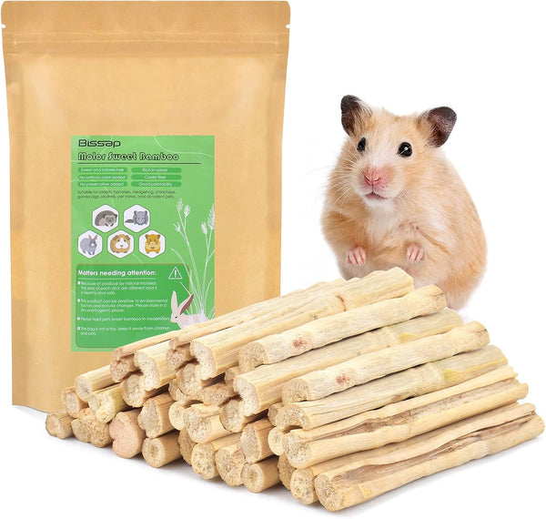 Bissap 250G/0.5Ib Sweet Bamboo Chew Sticks for Rabbits, Bunny Molar Treats Snack for Small Animals Hamster Chinchilla Guinea Pigs Rabbit Squirrel Natural Teeth Grinding Toys8