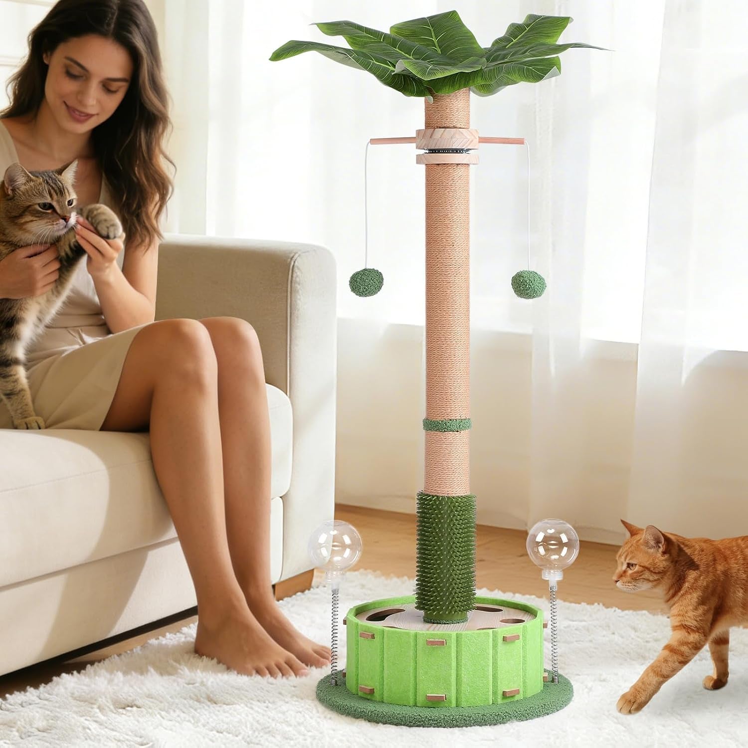 plam-tree-cat-scratching-post-40-tall-with-cat-toys-for-indoor-large-cats-sturdy-base-cat-scratcher-posts-for-adult-cats-with-rotating-hanging-ball-cat-puzzle-toy-and-spring-cat-treat-dispenser