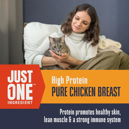 Whole Life Cat Just One Chicken Freeze Dried Cat Treats - Human Grade High Protein Food, Healthy Training Snacks, Freeze Dried Chicken Food Toppers, USA Made Natural Treats - 4 Oz (Pack of 1)4