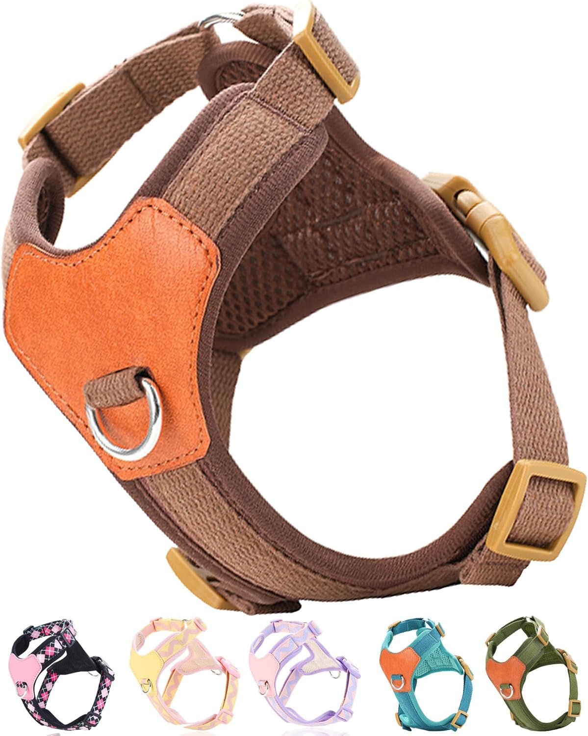 green-xs-dog-harness-for-small-dogs-no-pull-dog-harness-with-2-leash-clips-puppy-harness-dog-vest-harnessgreen-xs