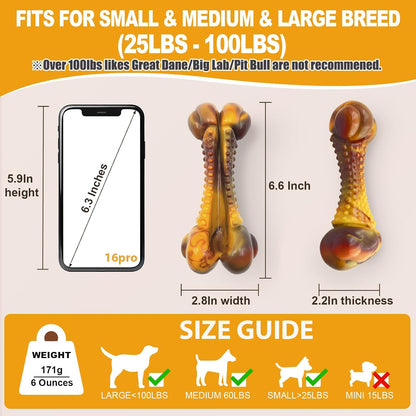 Dog Chew Toys for Aggressive Chewers, 2Pack Indestructible Dogs Bone Toy for Large Small Medium Breeds, Durable Tough Nylon Dog Toys to Keep Them Busy, Puppy Teething Dogs Toy Bone, Beef&Bacon Flavor7