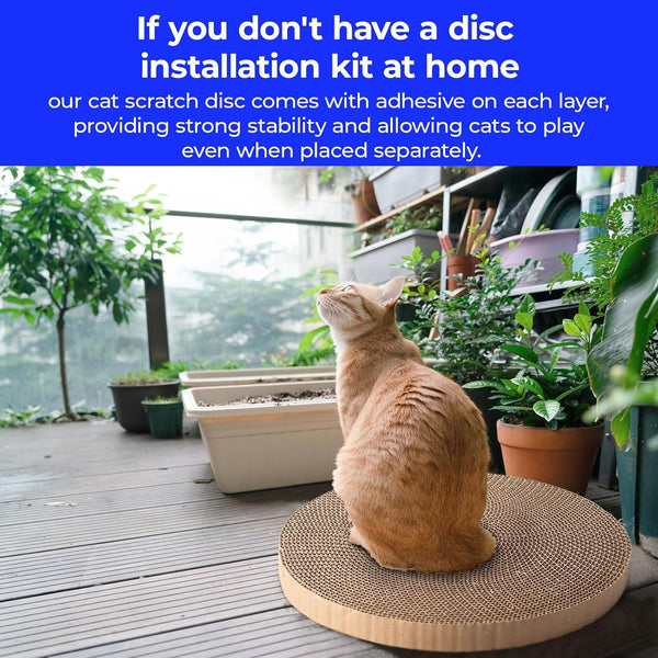 Round Cat Scratcher Refill - 10 Inch Diameter, 7/8 Inch Thickness - Cardboard Cat Scratcher Scratching Board Replacement Pads (2Pcs) for Indoor Cats5
