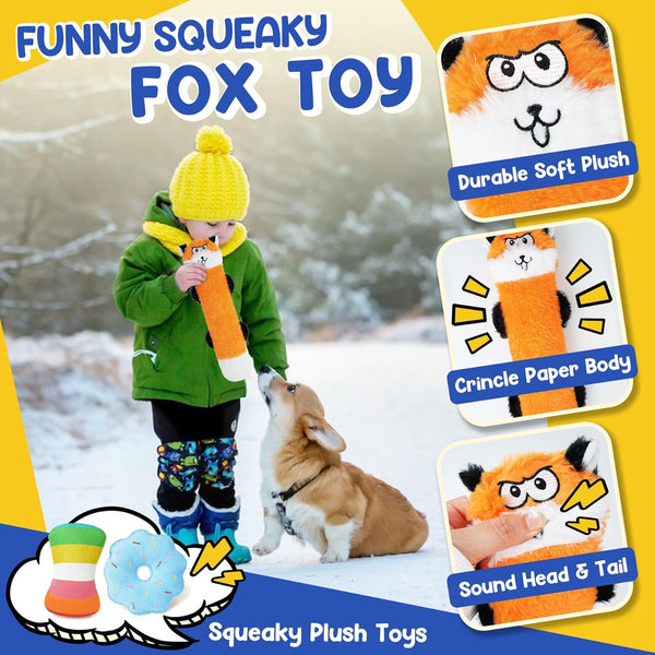 Puppy Toys for Teething, 9 Pack Cute Dog Chew Toys for Small Dogs | Tough Plush, Treat Ball & Ropes, Squeaky Toys with Crinkle, Keep Dogs Busy for Boredom, Tug of War, Suitable for Small Breed3