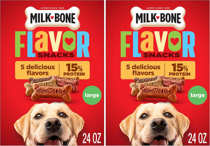 Milk-Bone Flavor Snacks Mini’S Dog Biscuits, Flavored Crunchy Dog Treats, 36 Oz. Canister | 5 Calories per Treat, 15% Protein, 3 Flavors per Canister (Beef, Chicken & Bacon, Naturally & Artificially Flavored)17